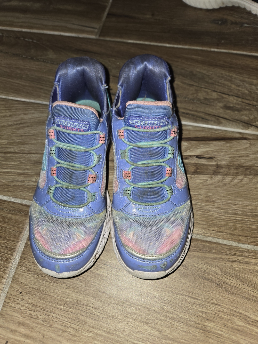 Skechers S-Lights Kids' Blue Multi Light-Up Sneakers